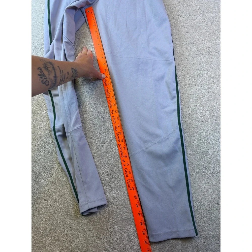 Nike Baseball Pants Mens Small Gray Green Stripe BQ6435-055 Team Tapered NEW